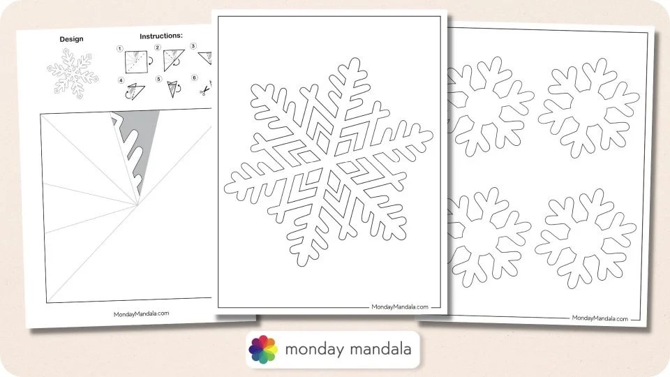 150 Paper Snowflake Templates (Free PDF Printables)