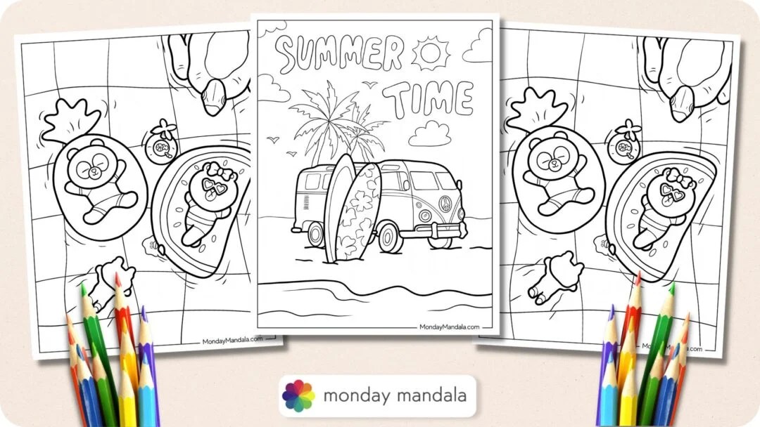 61 Summer Coloring Pages (Free PDF Printables)