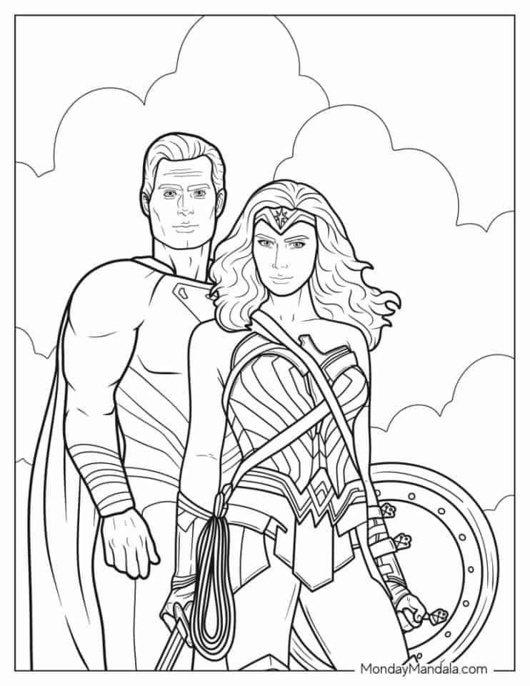24 Wonder Woman Coloring Pages (Free PDF Printables)