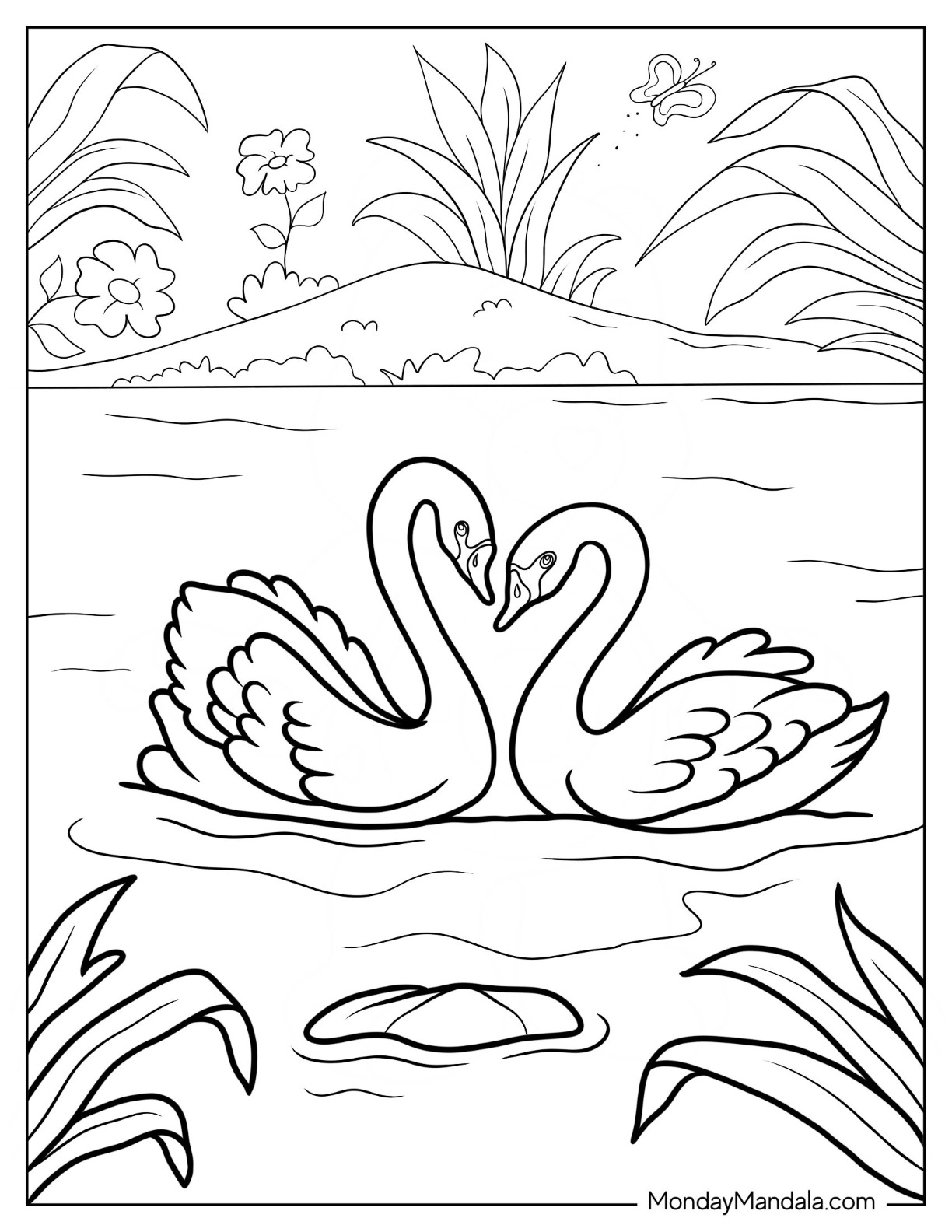 20 Swan Coloring Pages (Free PDF Printables)