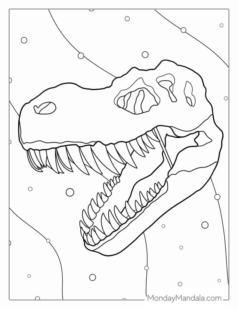 Dinosaur Skeleton Coloring Page