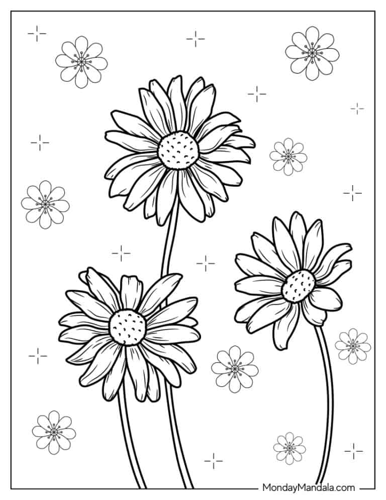 20 Daisy Coloring Pages (Free PDF Printables)