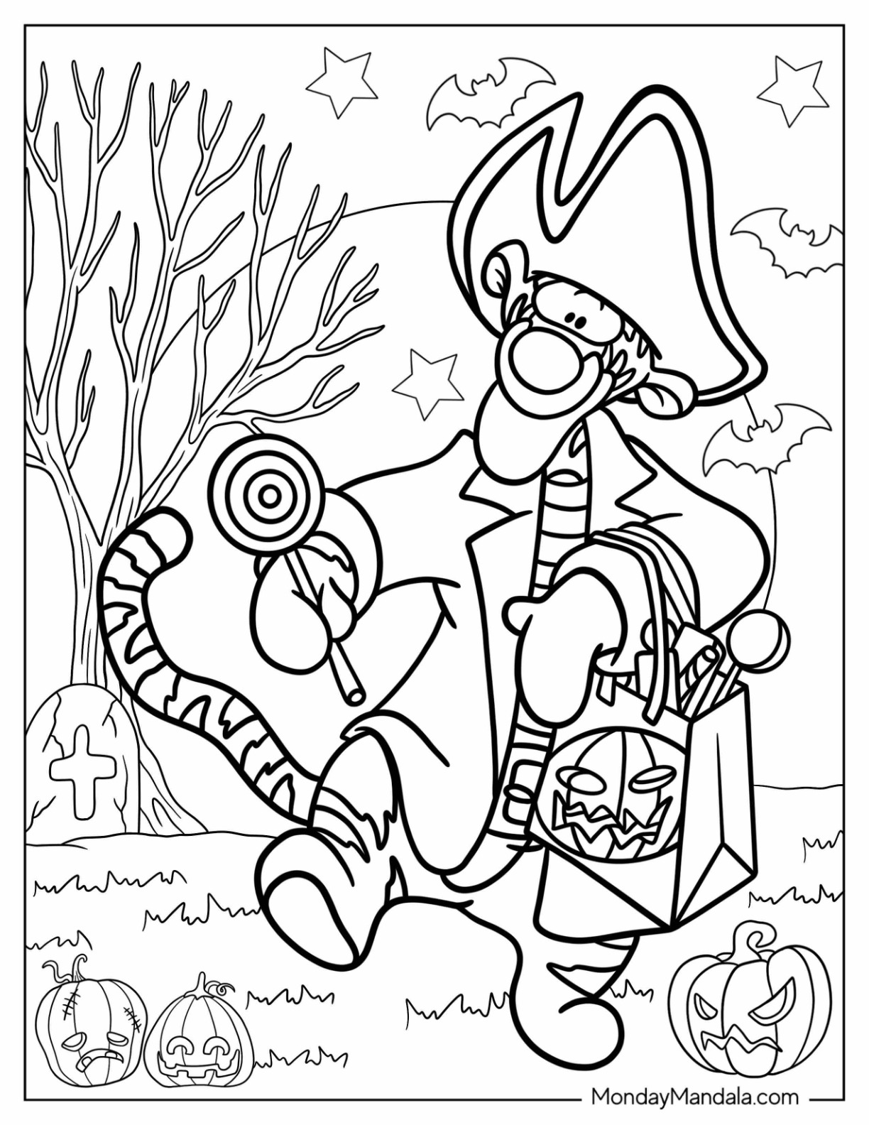 Tigger Halloween Coloring Pages