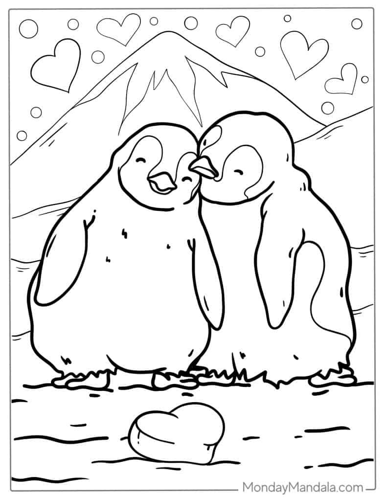 Coloring Pages Of Cute Baby Penguins