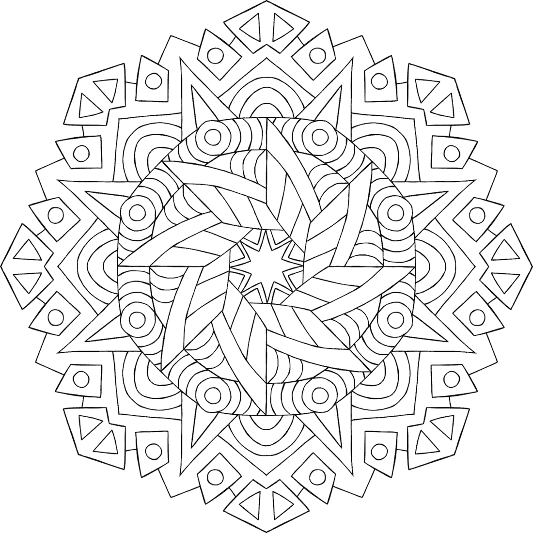 Free coloring pages for you to print Monday Mandala