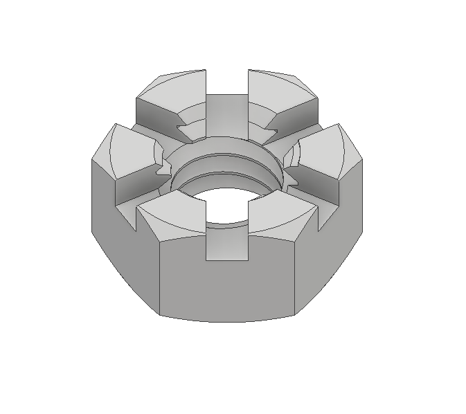Castle nuts Metric Coarse thread Clear zinc Class 8.8 M2K