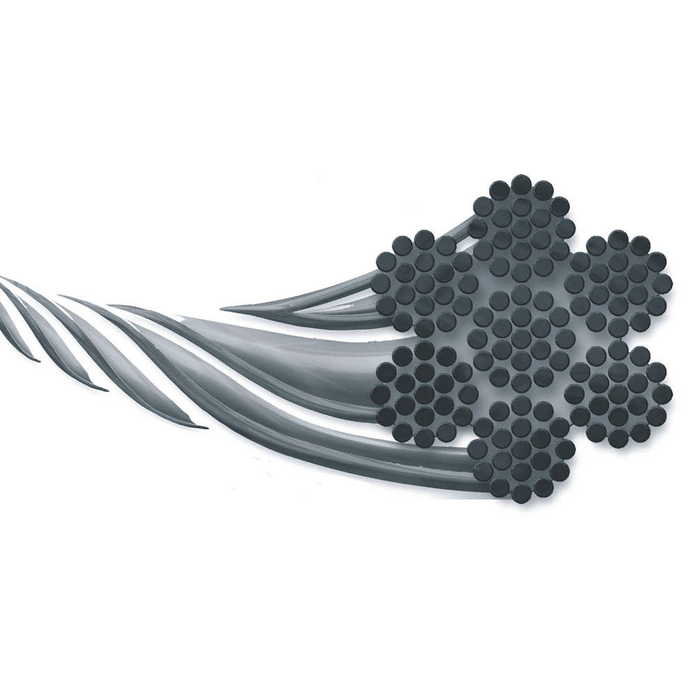 Galvanised steel cable 7 x 19 Cut to lenght Per feet M2K