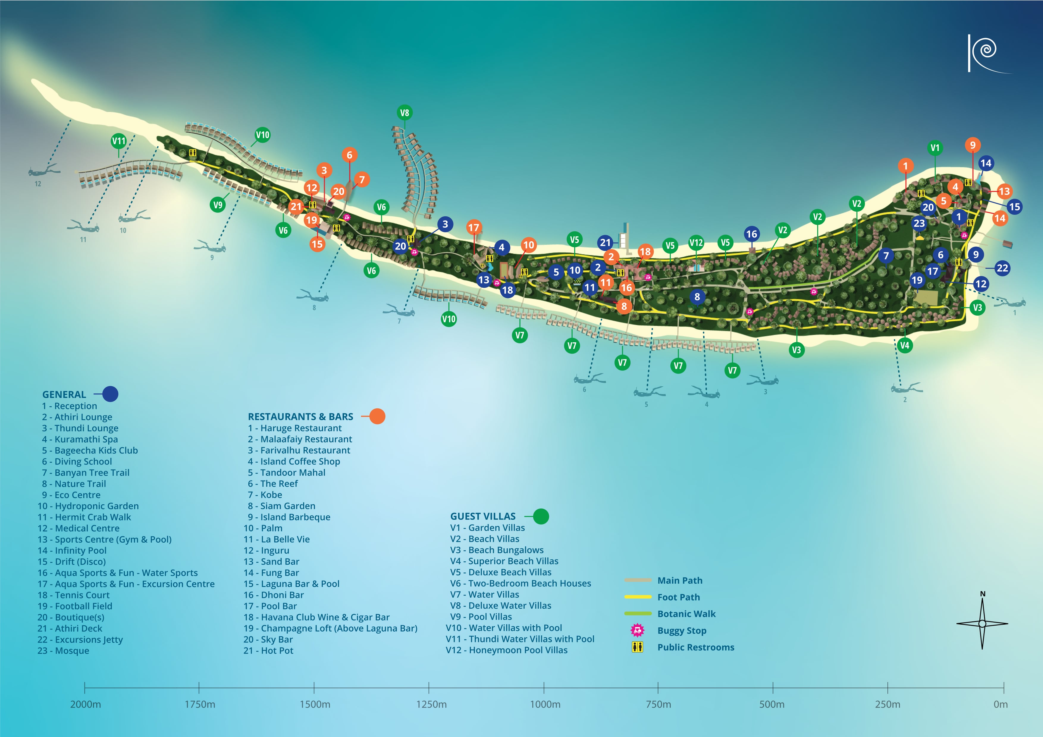 Karte Kuramathi Malediven La mappa di Kuramathi Island Resort MondoMaldive