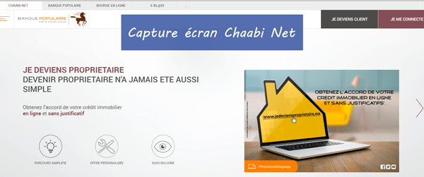 Chaabi Net Espace client Banque Populaire s'identifier sur