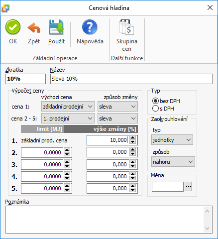 Nastaveni Skladu A Adresare Money