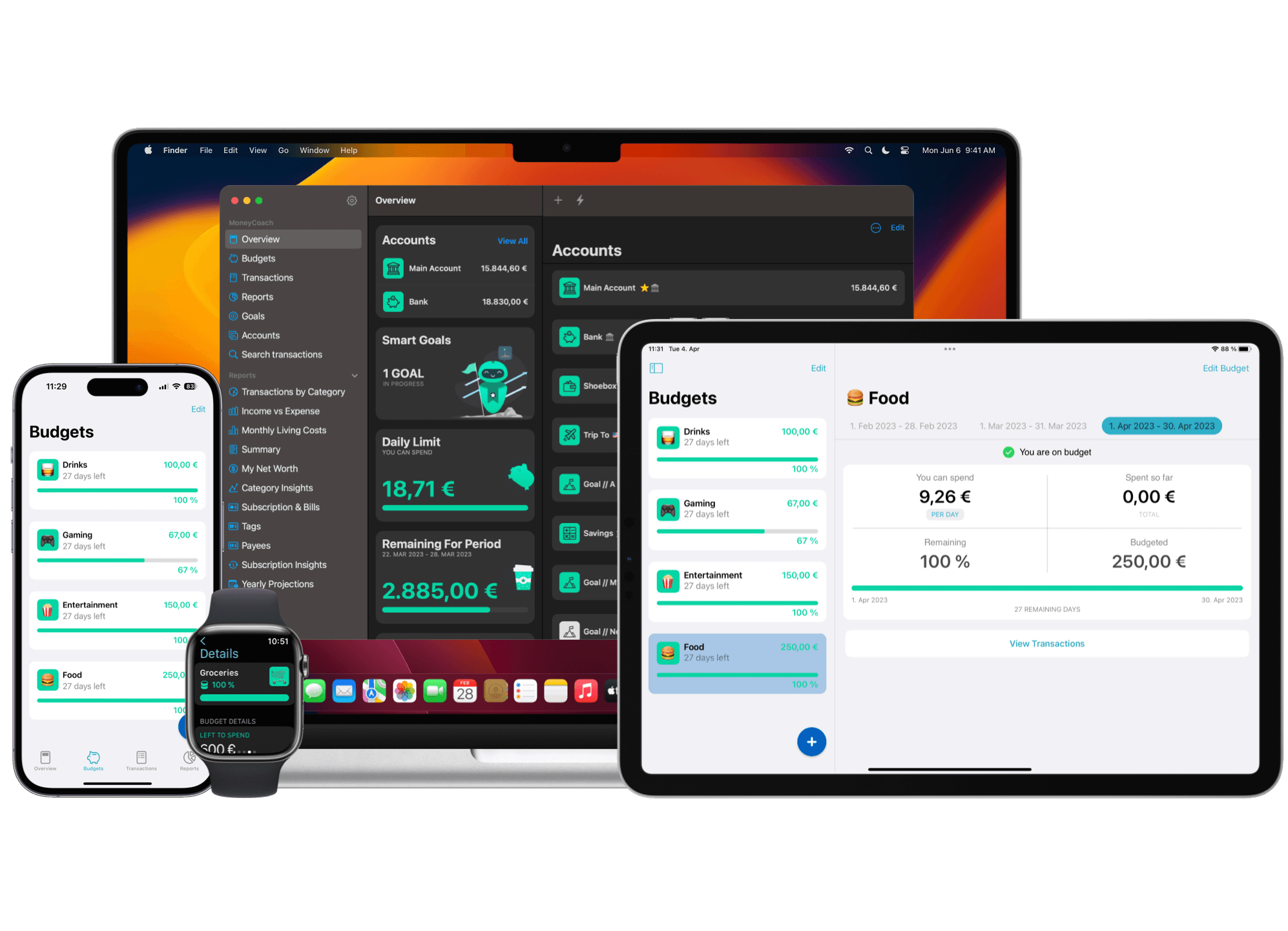 MoneyCoach Modern Money Manager And Budgeting App