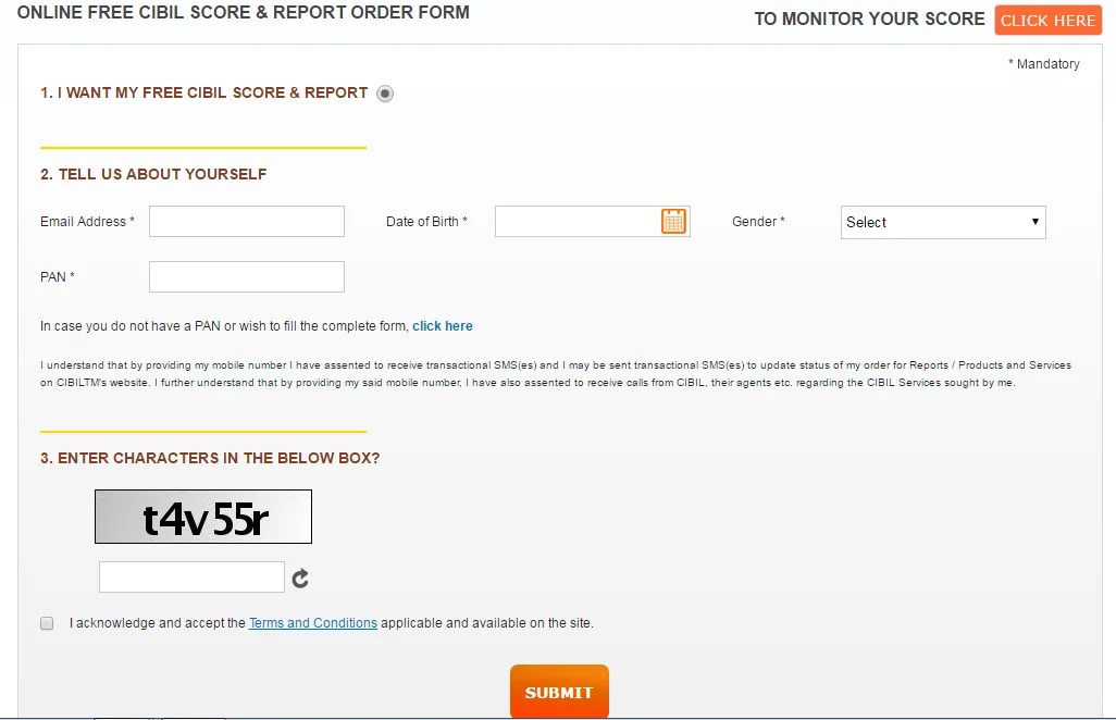 How to get Free CIBIL Credit Score Report?