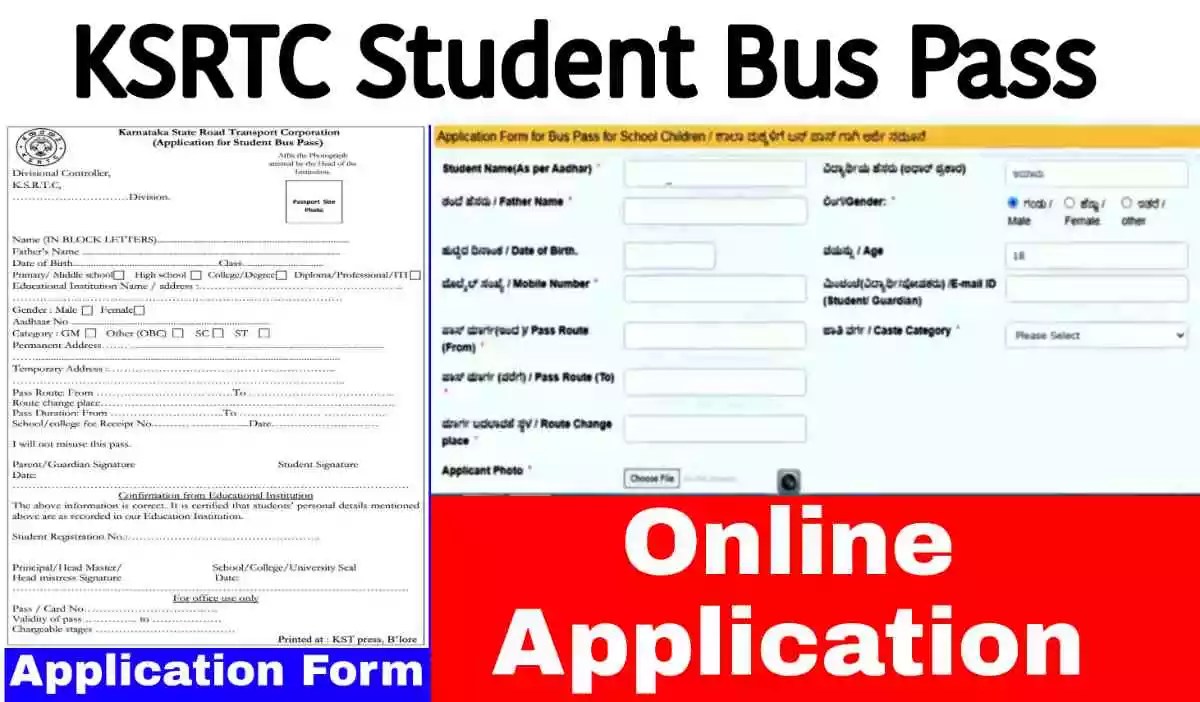 KSRTC Student Bus Pass Online Application 2024 PDF Form