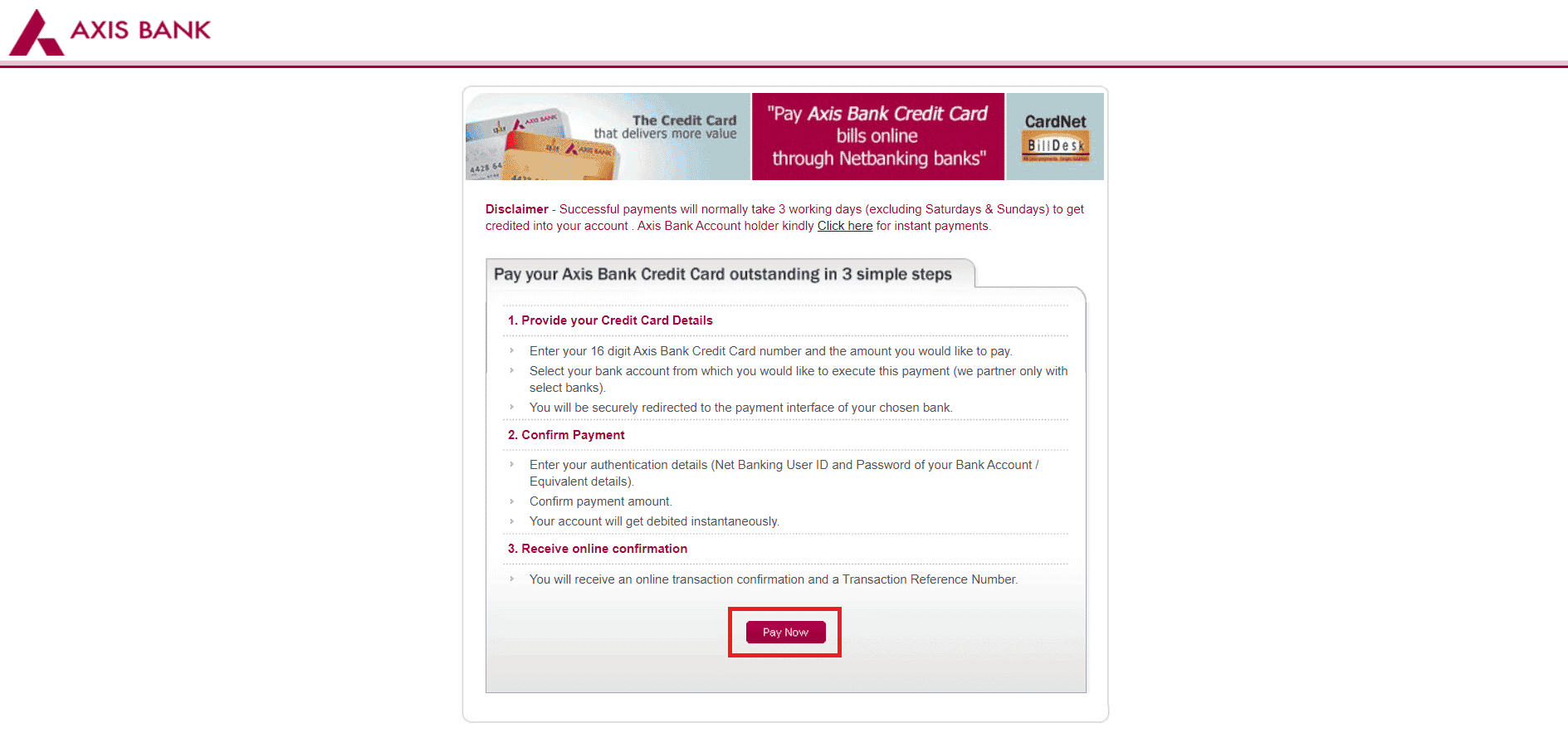 Axis Bank Credit Card Online Payment Guide itechhacks