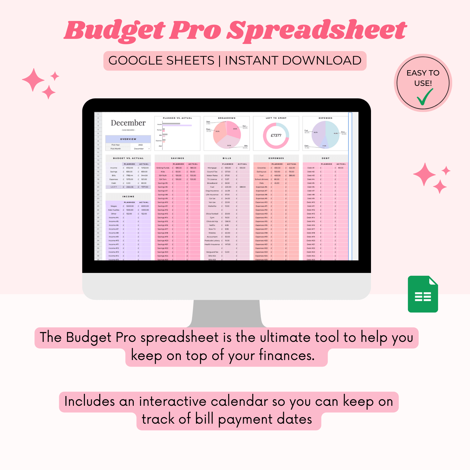 Budget Pro Spreadsheet