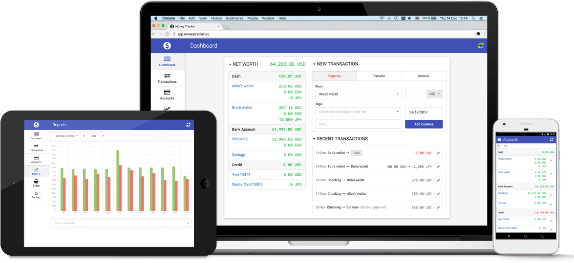 Money Tracker Personal finances tracking web app
