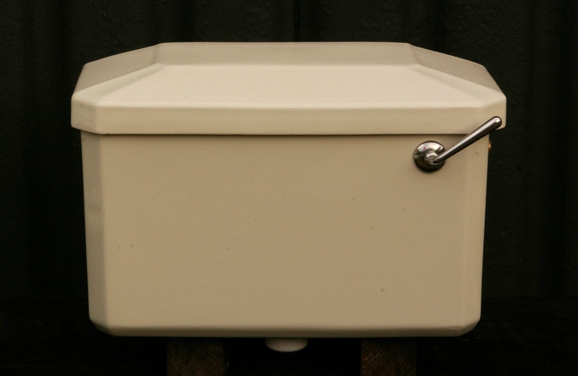 White Ceramic Low Level Cistern Mongers