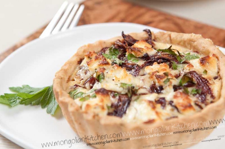 Caramelised onion and goats cheese tart Recipe Goats cheese tart