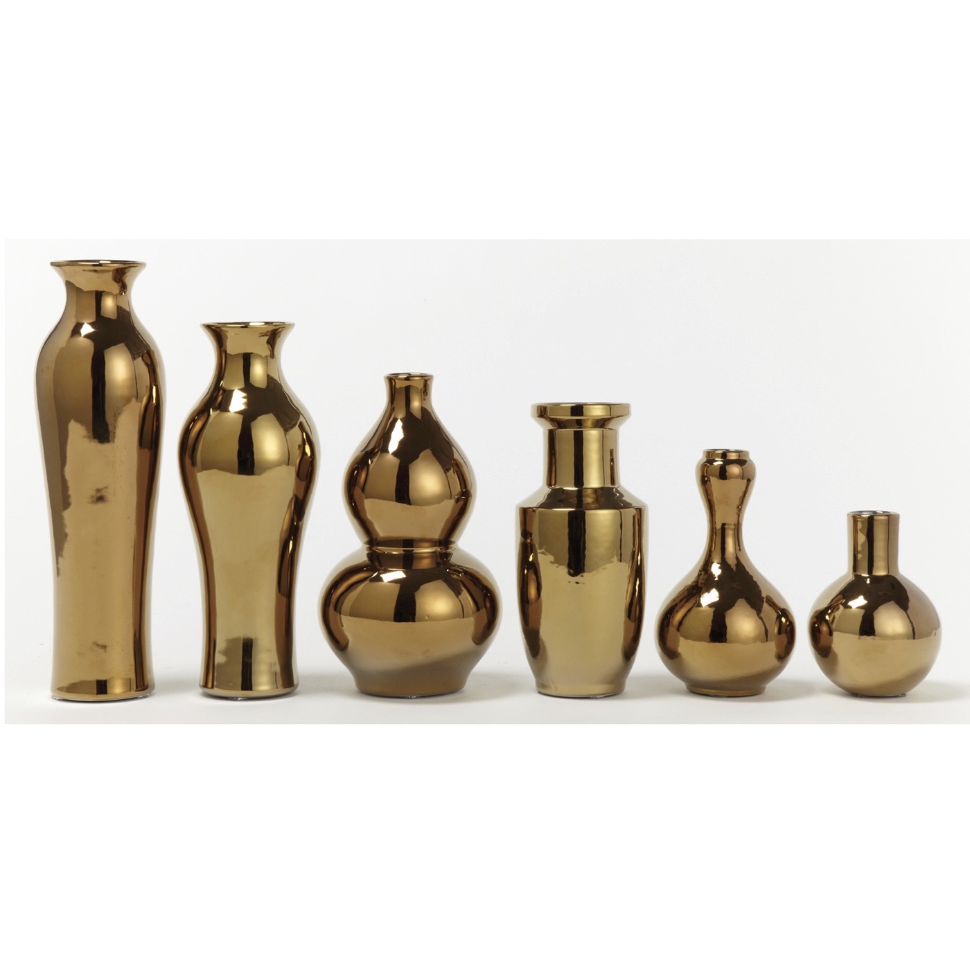 Glint Metallic Vases Set Gold