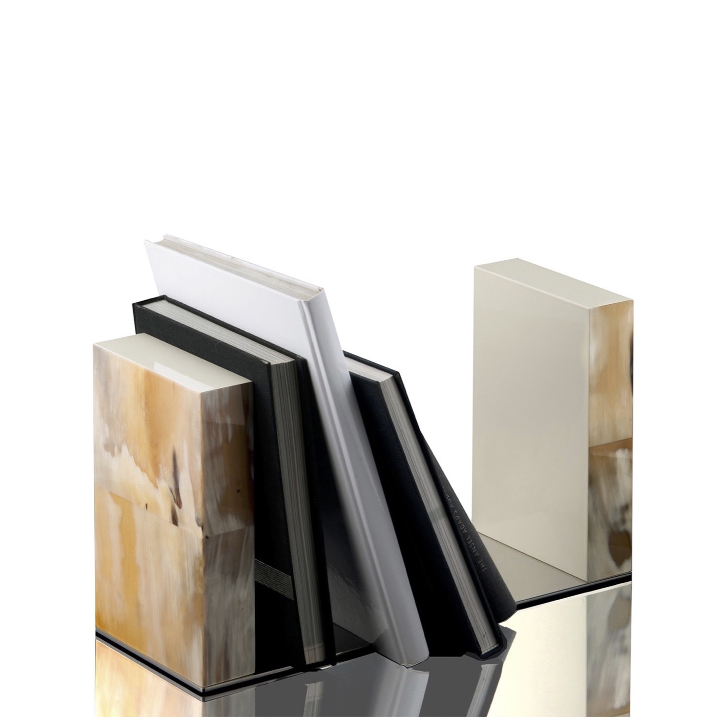 Cubo Luxury Horn Bookends Ivory Moniker Home