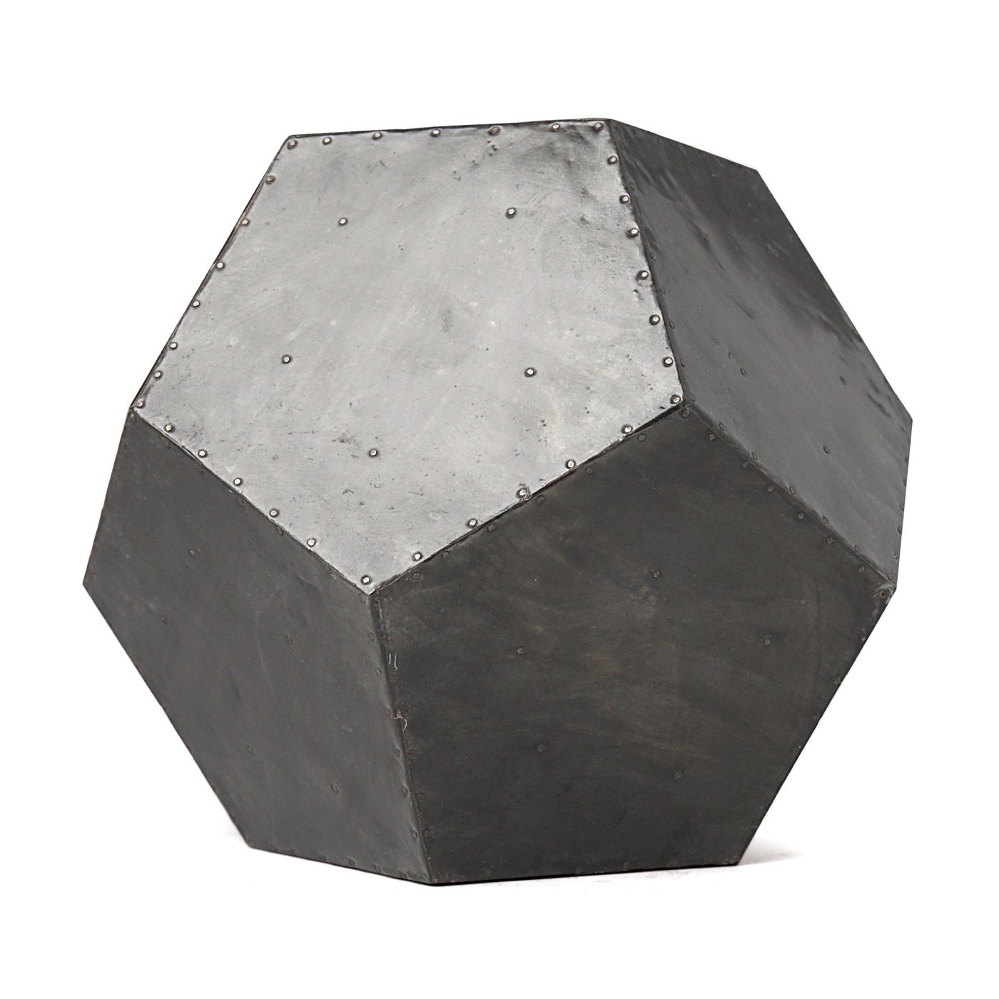 Polyhedron Stool/Side Table Zinc > Moniker Home