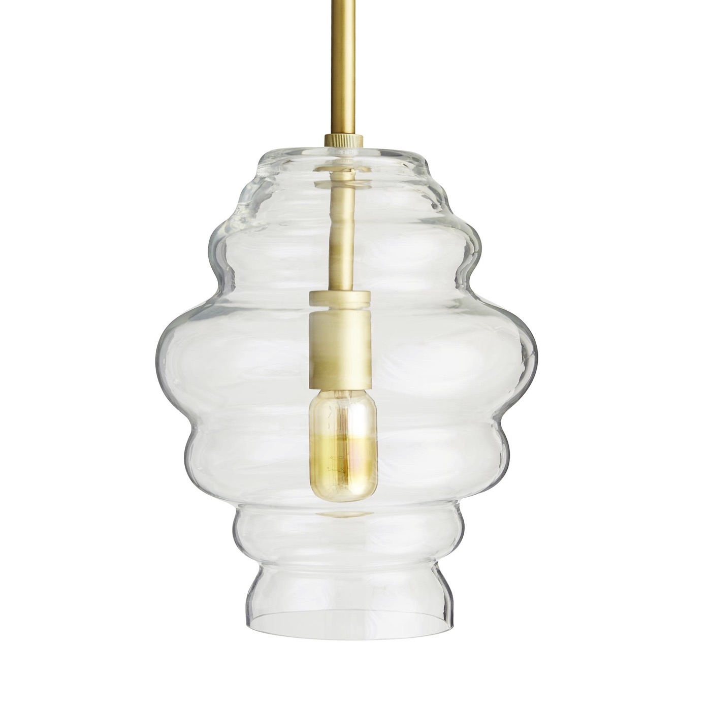 Amelia Ribbed Glass Pendant Clear > Moniker Home