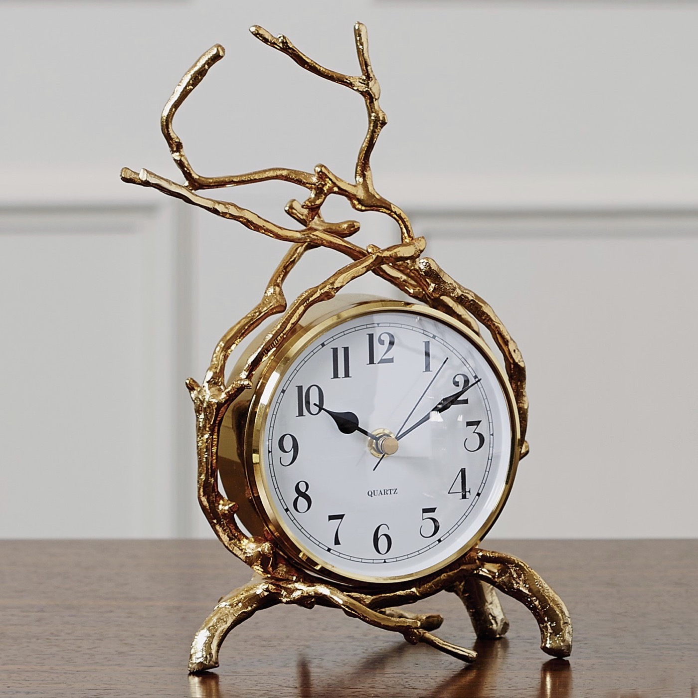 Briar Desk Clock Brass > Moniker Home