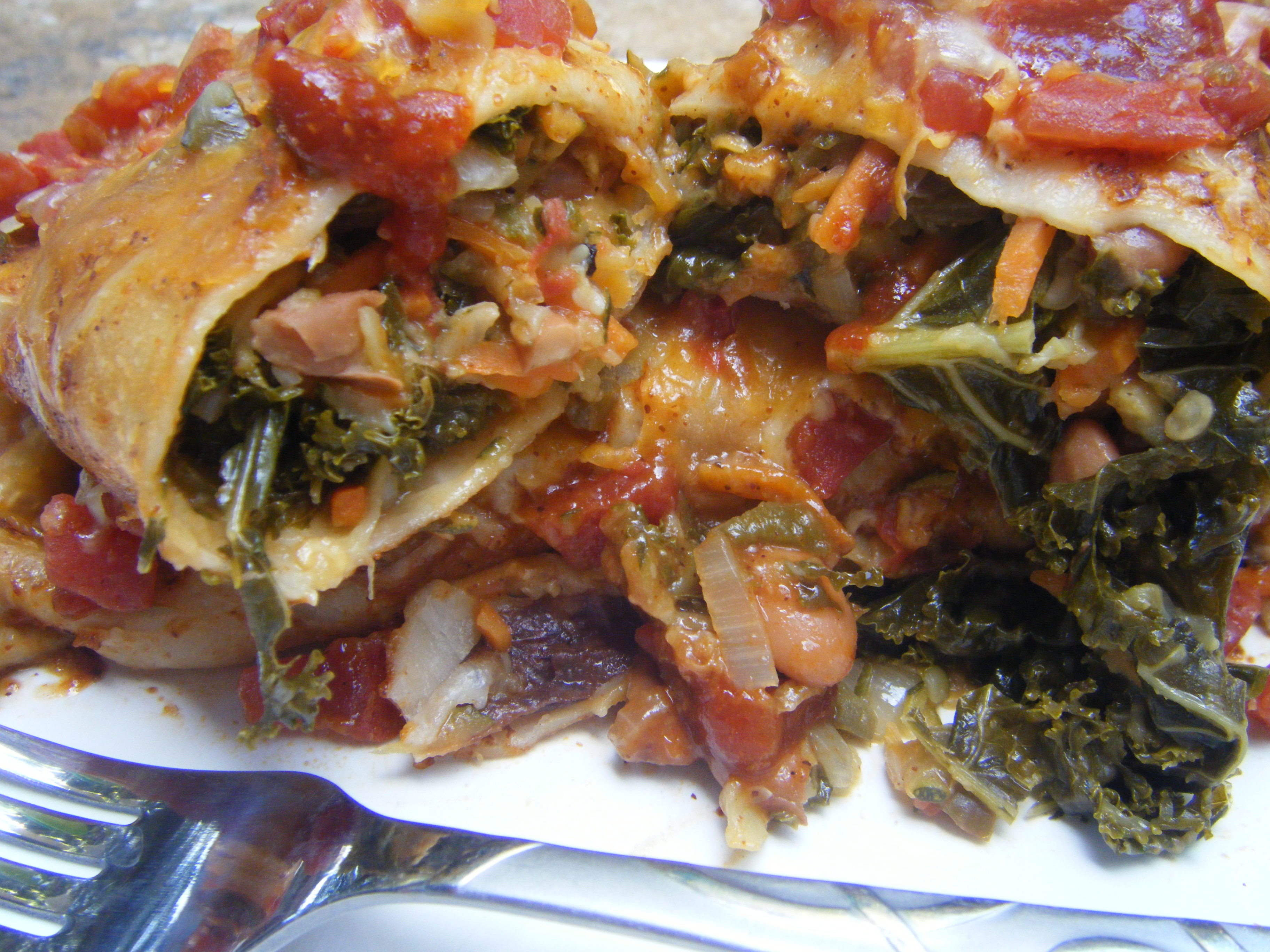 Kale, Zucchini, and Pinto Bean Enchiladas MoniMeals