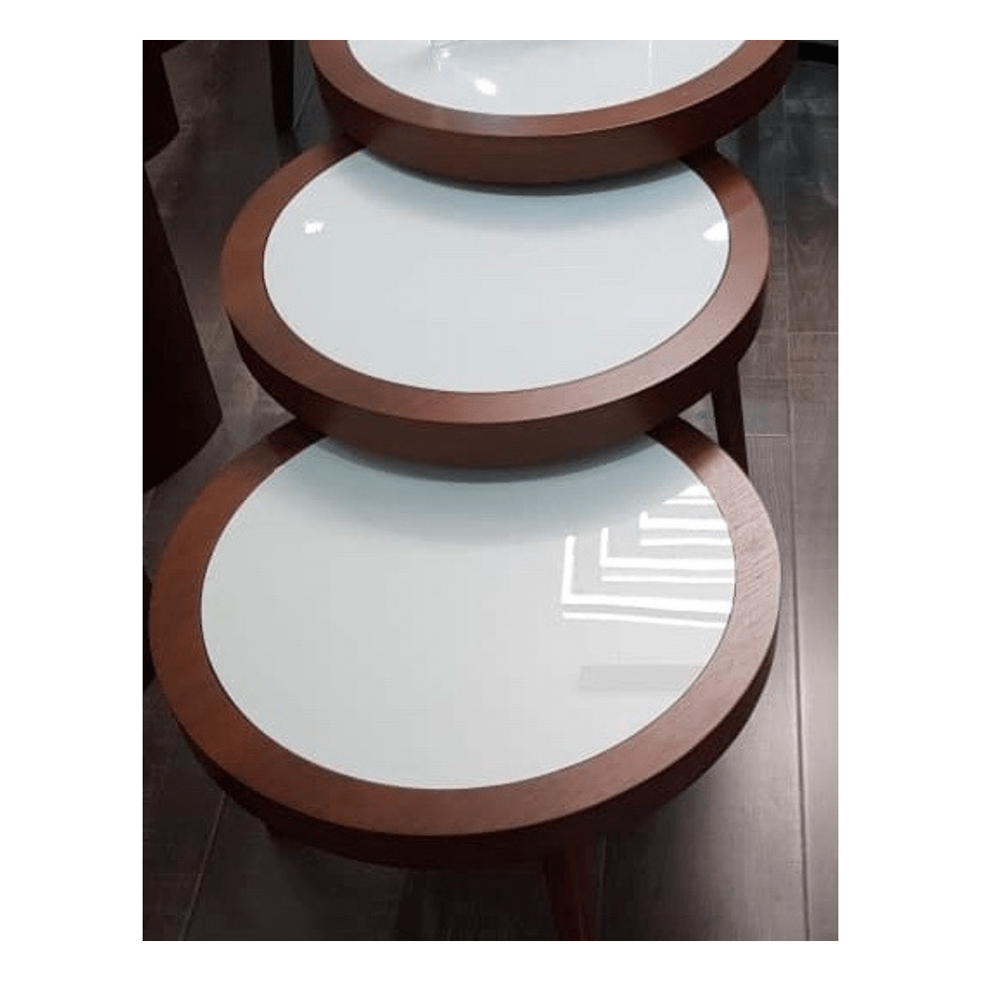Set of 3 Round White Side Table Mon Interieurs