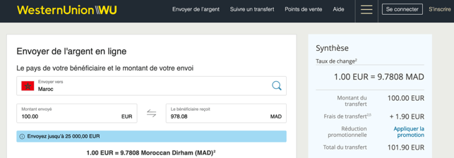 Western Union France transfert d'argent à l'international