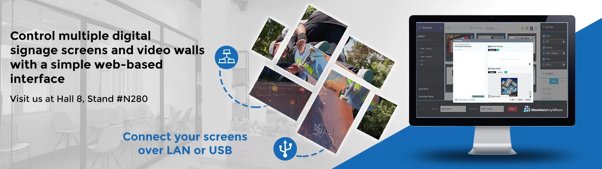 Monitors AnyWhere New Video Wall Solutions ISE2019 in Amsterdam