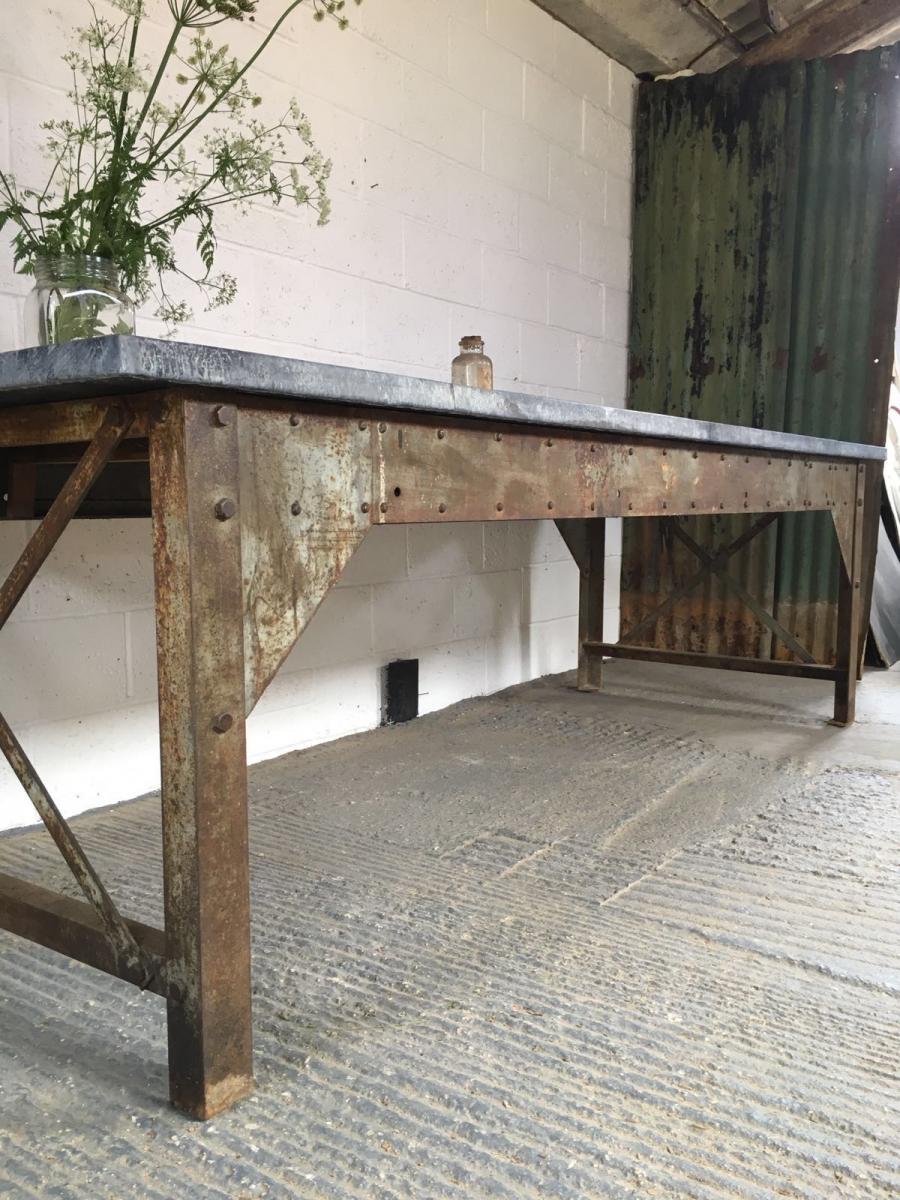 Zinc table vintage industrial