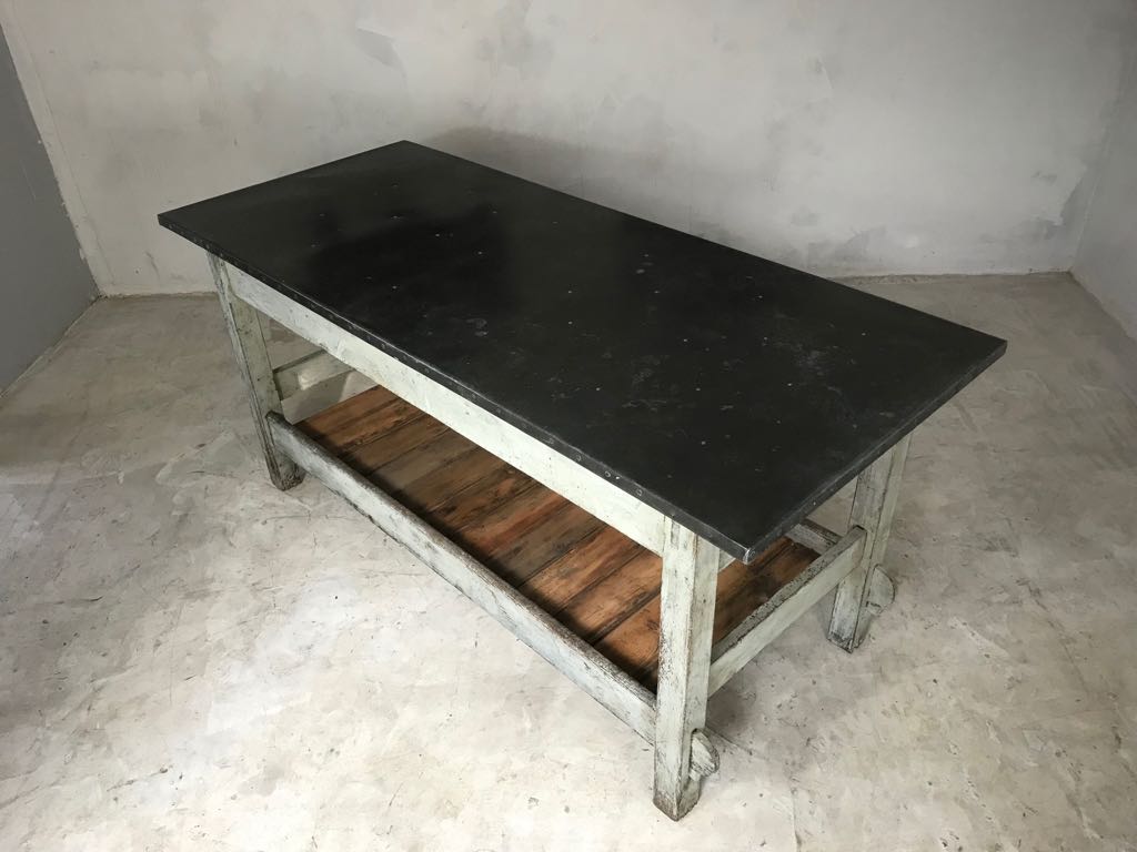 Vintage, Industrial, Zinc, Top, Work Table, Kitchen Island, Sideboard