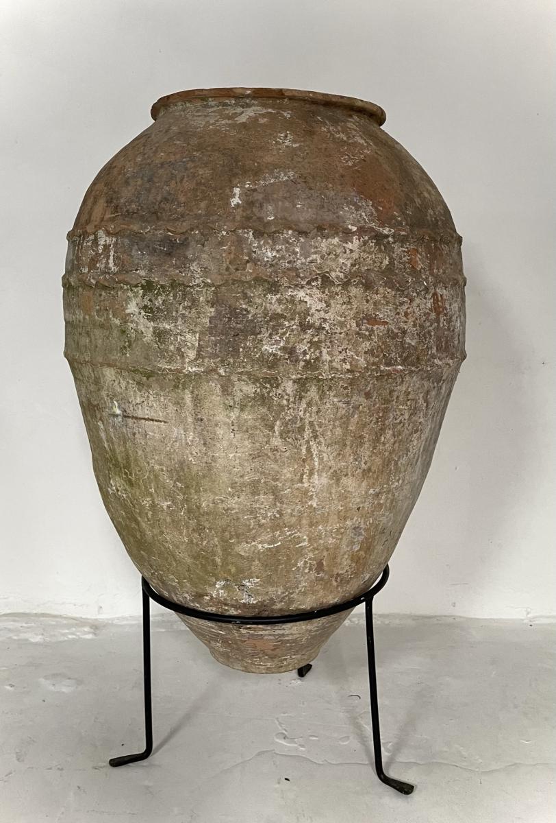 Large 19th Century Antique Terracotta Turkish Olive Oil Jar Urn Garden Pot