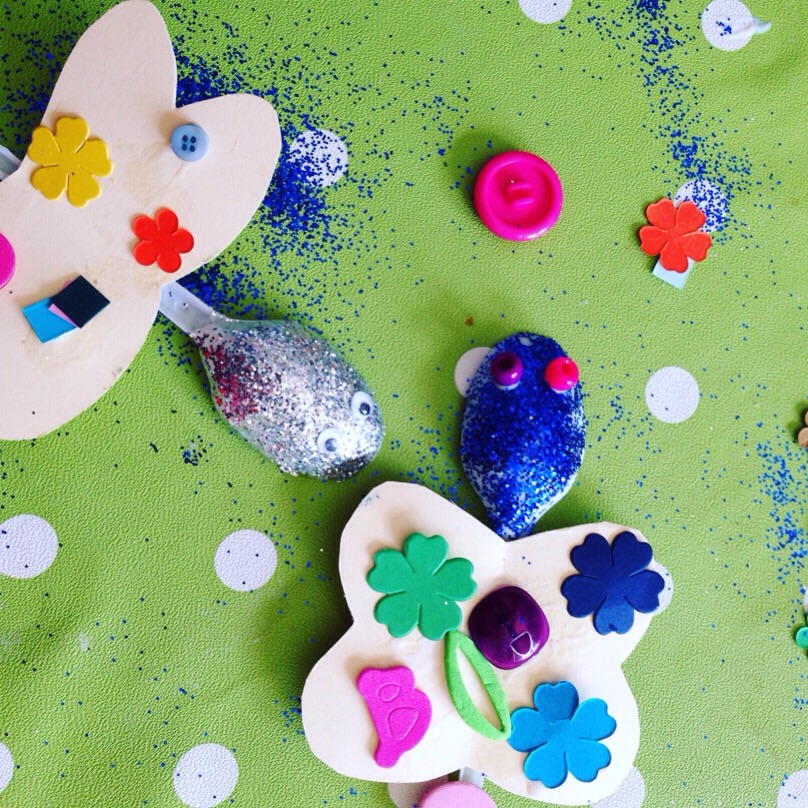 Butterfly Spoon Craft Monkey and Mouse