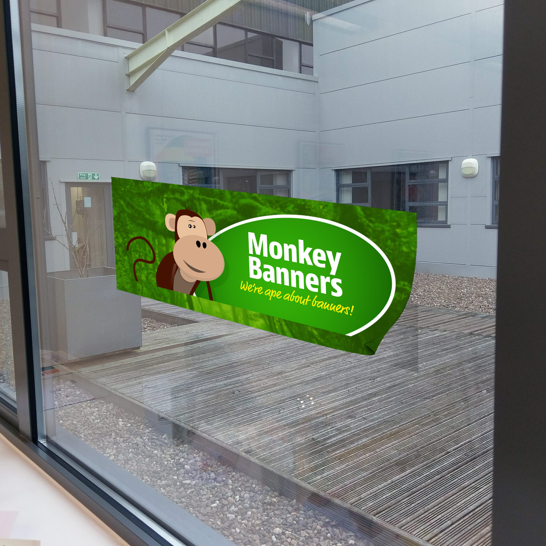 White Self Adhesive Vinyl Printing Monkey Banners
