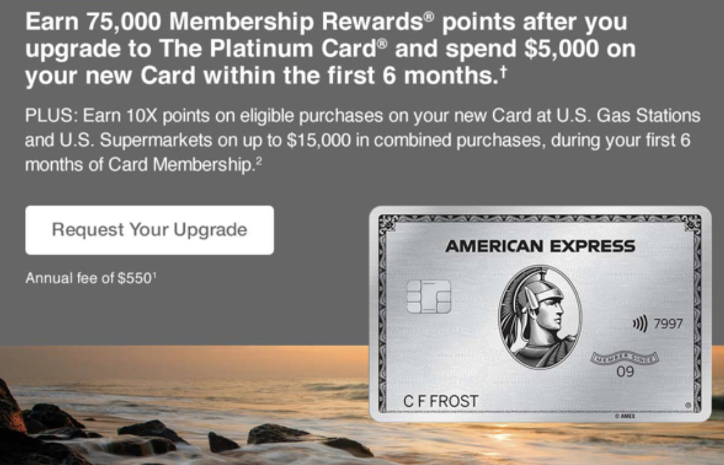 Amex Platinum Upgrade Offer