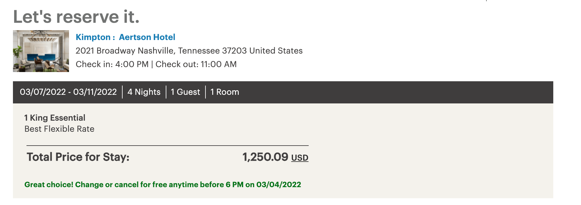 Buy IHG points Kimpton Aertson Example 2022 3 Monkey Miles