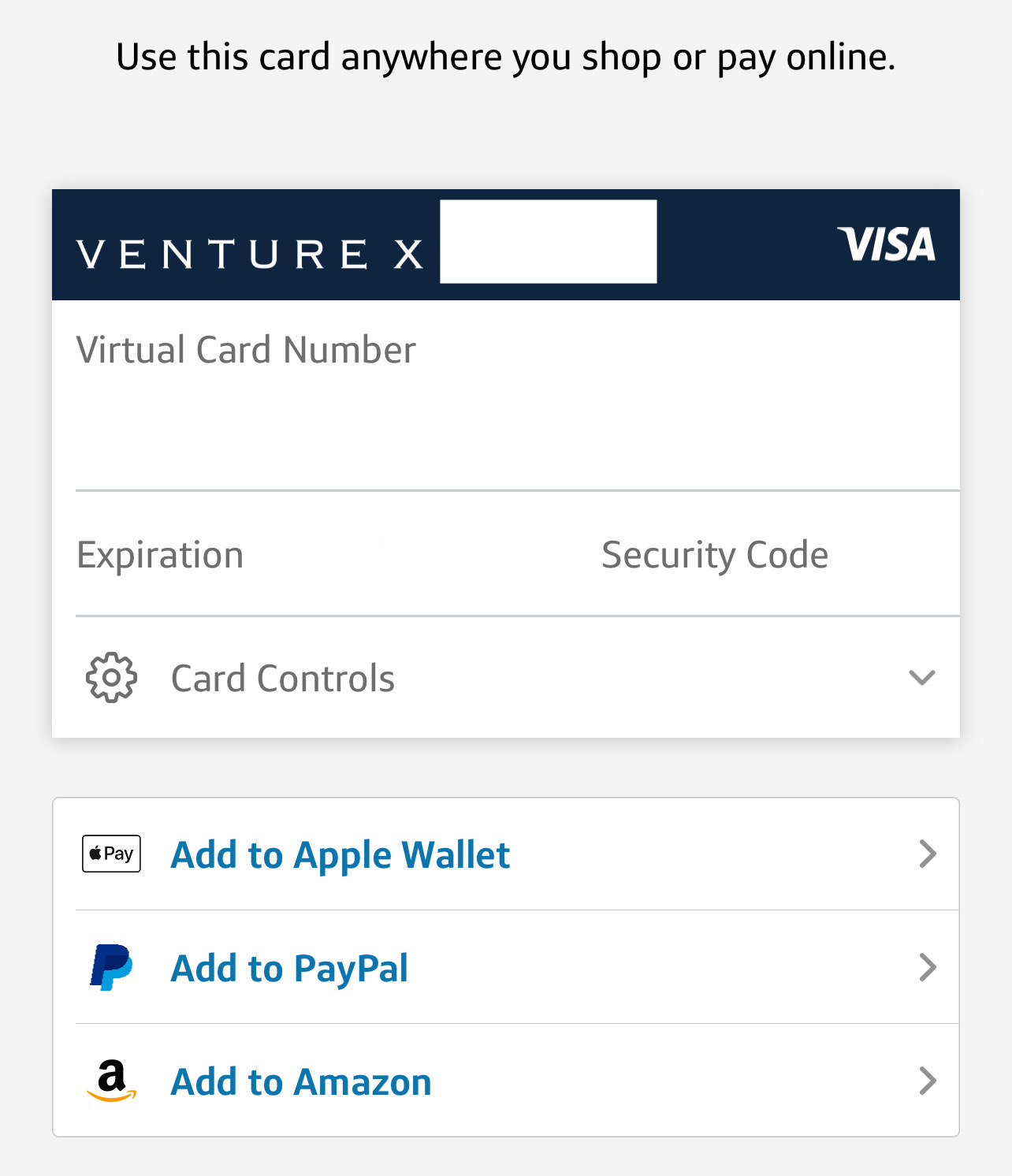 How to populate a Capital One Virtual card number prior to card arrival