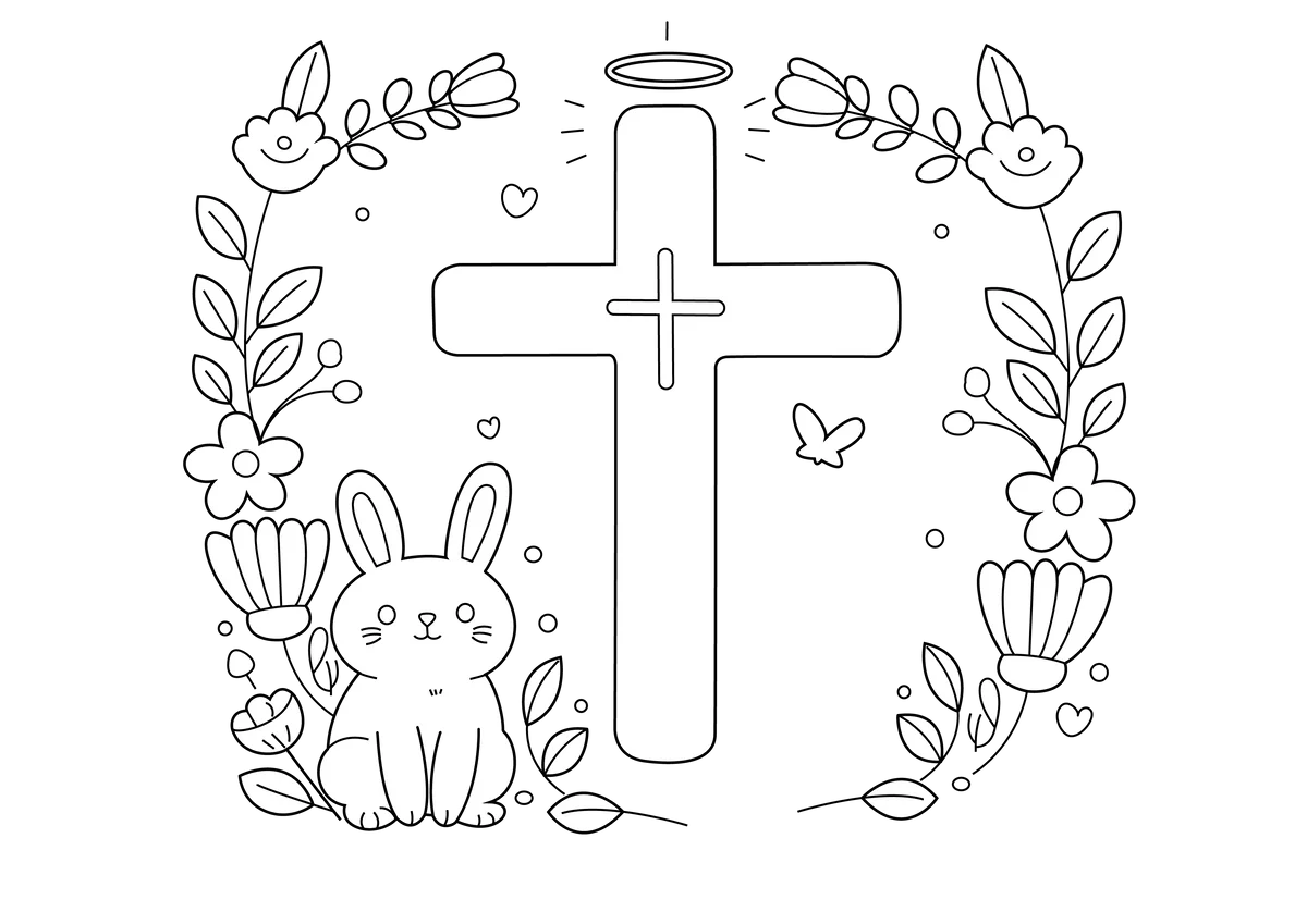 Free Printable Christian Cross Colouring Page Free Colouring Book fo