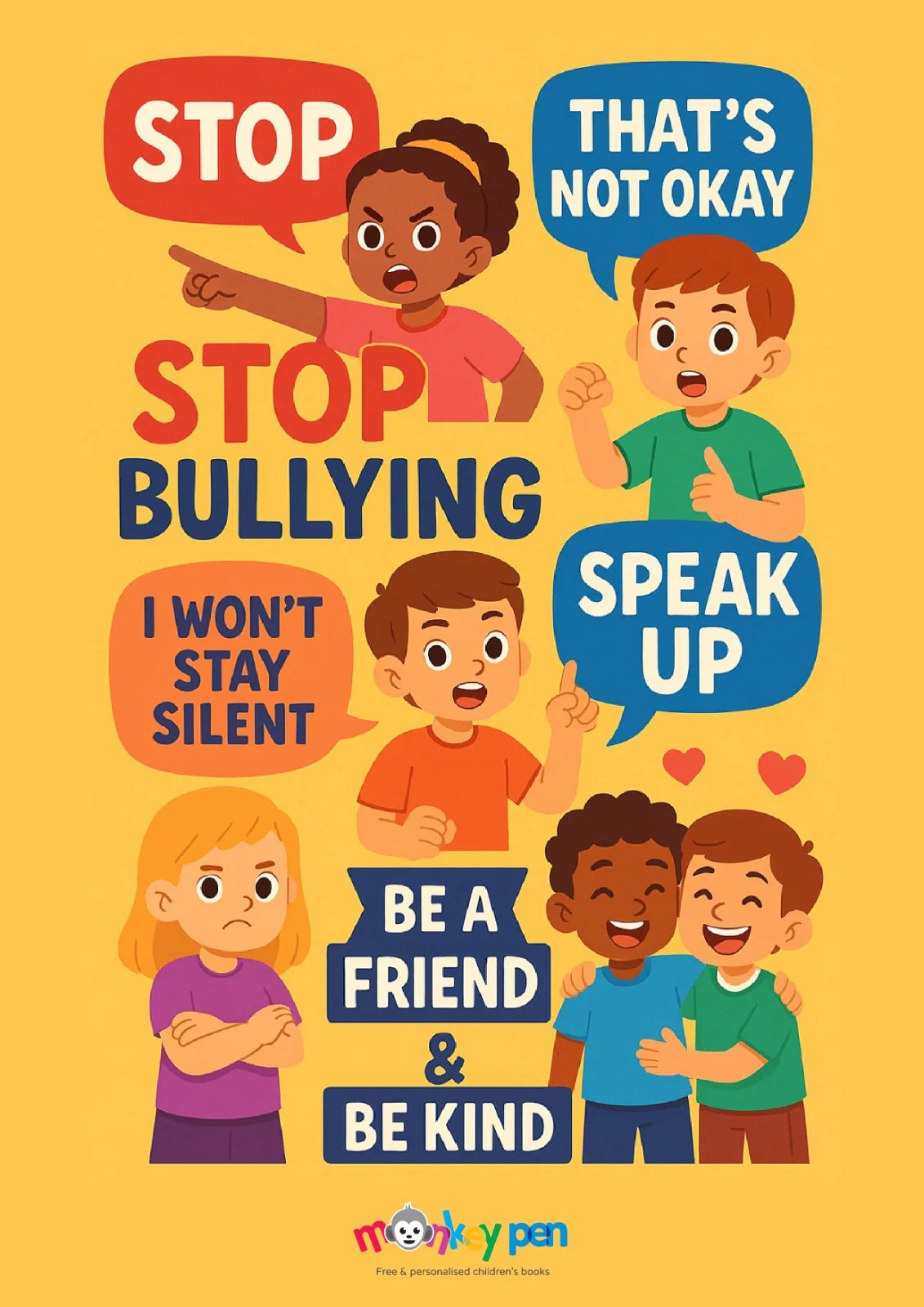No Bullying Poster For Kids