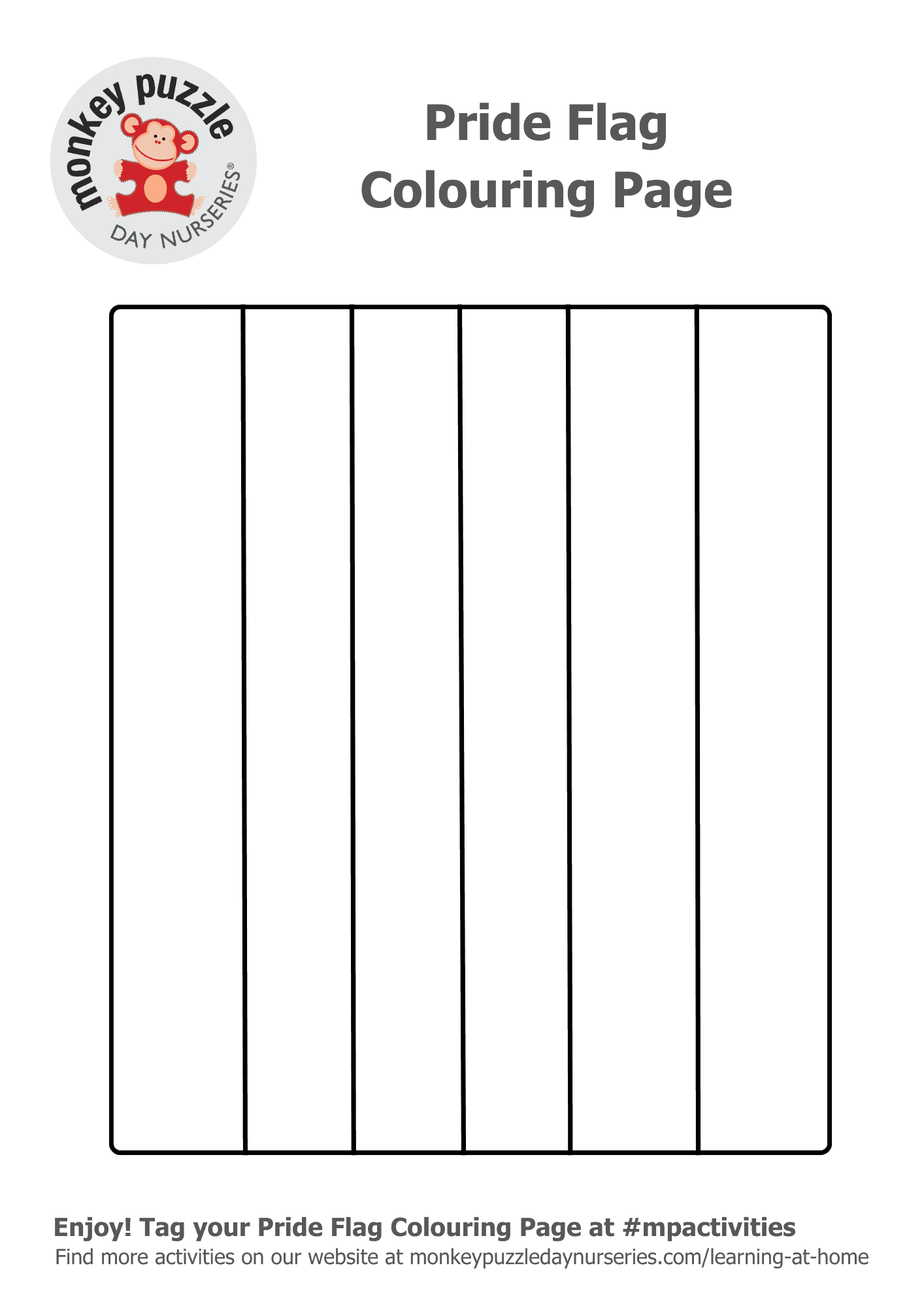 Pride Flag Colouring | Monkey Puzzle Day Nurseries