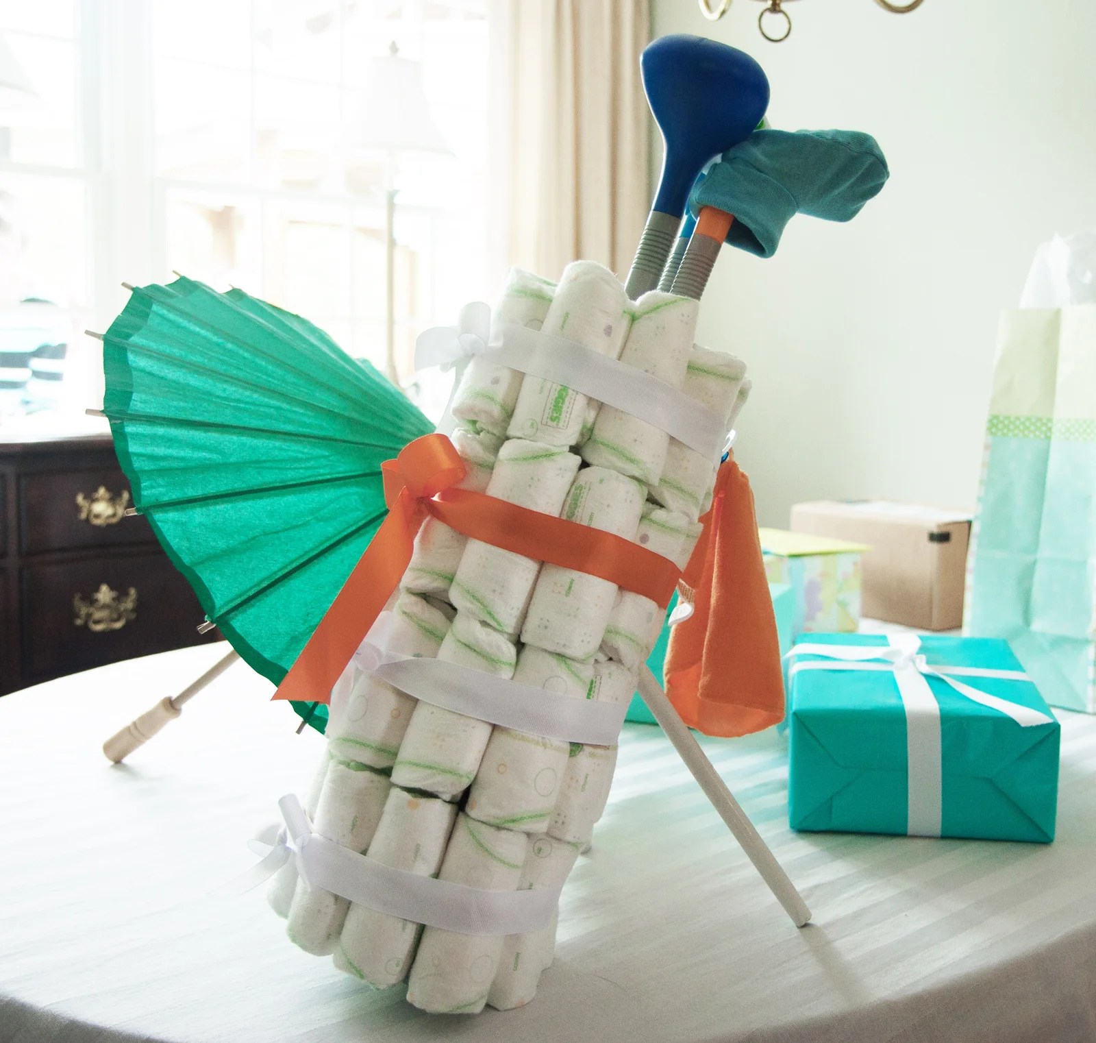 Baby Shower DIY Diaper Golf Caddy MonkeySmiles