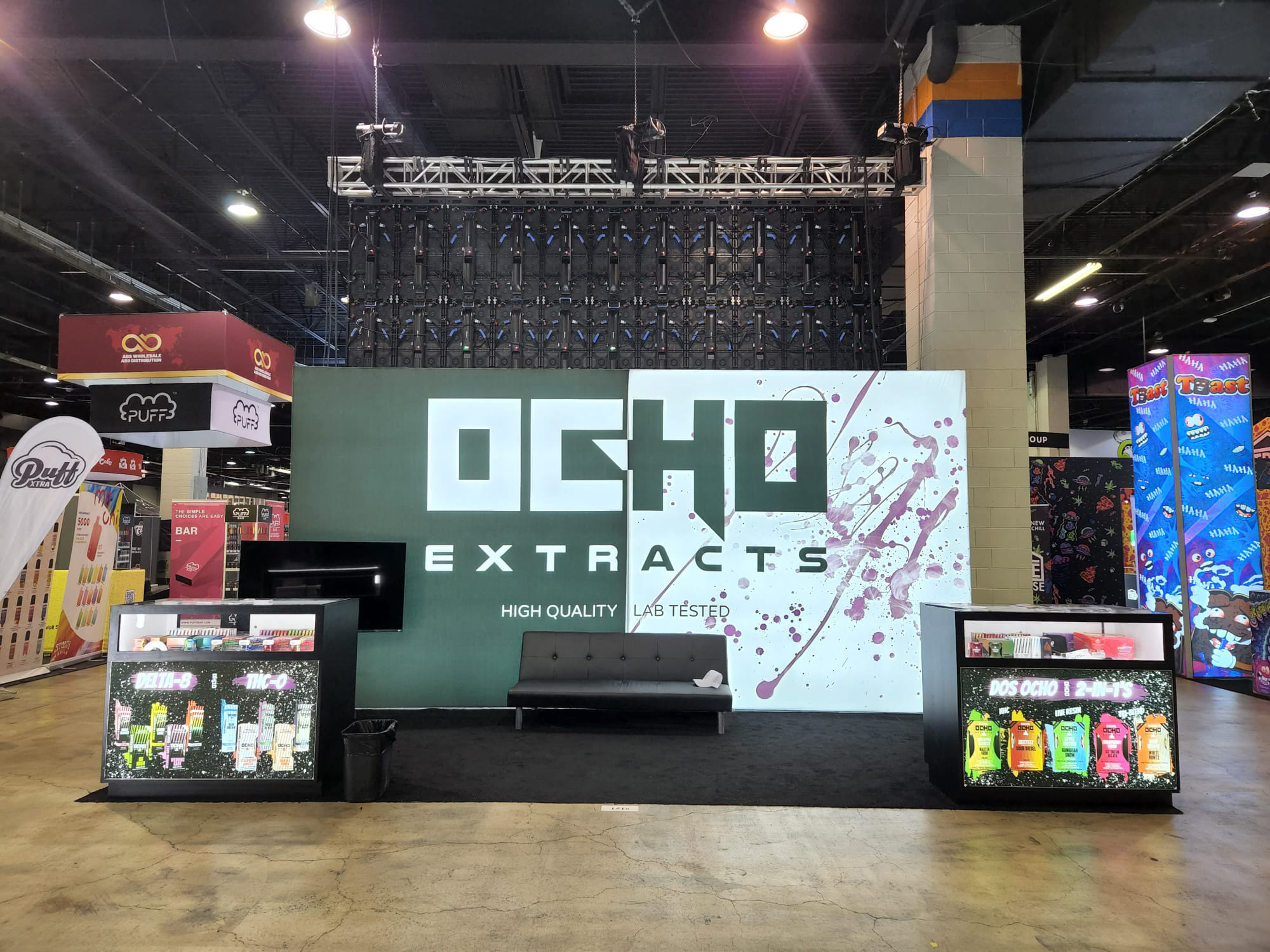 Ocho Extracts 10x20 Booth at Champs Trade Show Chicago 2022 • Monk Vibe
