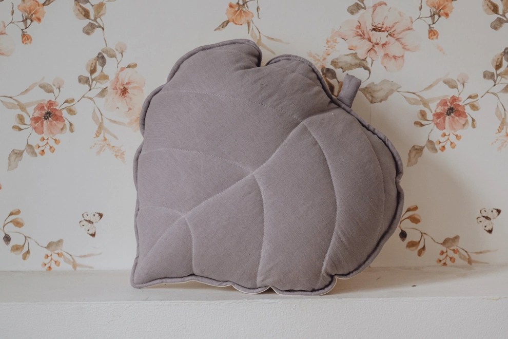 Grey Leaf Cushion