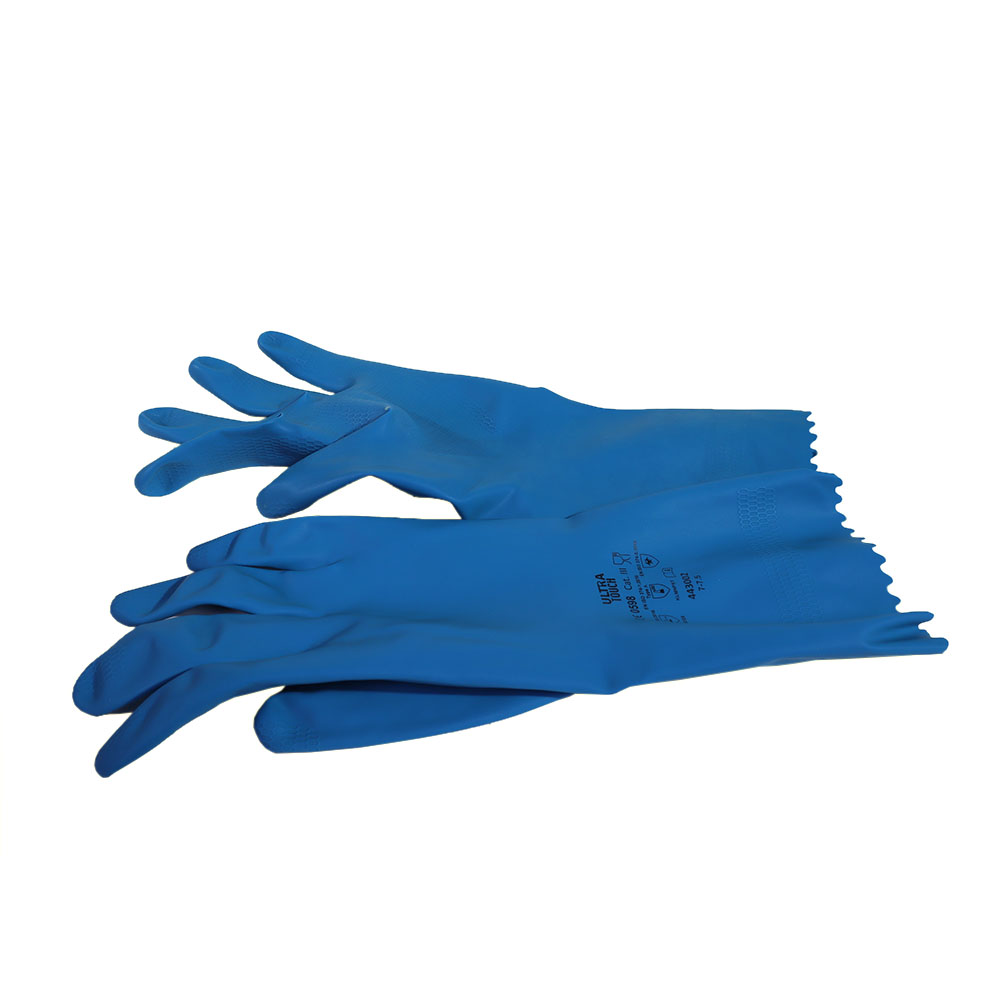 Ultratouch Silverlined Blue Rubber Gloves Monocure3D