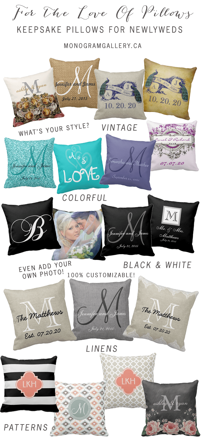 Keepsake Pillows for Newlyweds MonogramGallery.ca