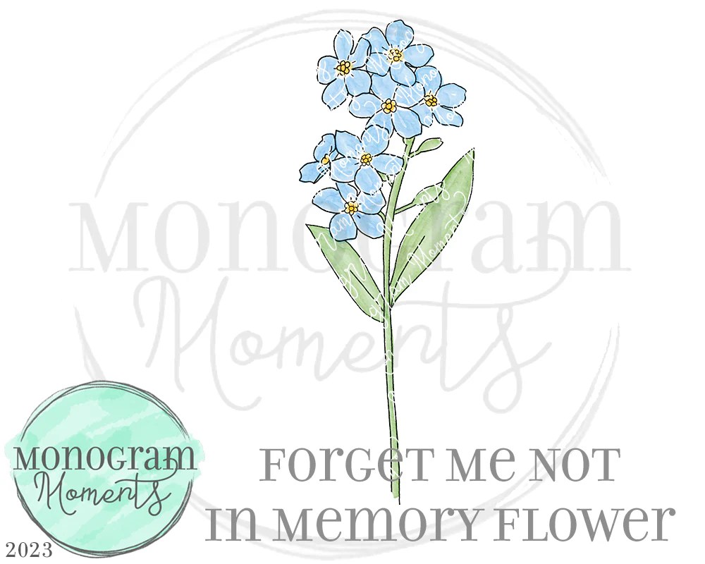 Me Not Birth Month Flower Add On Monogram Moments