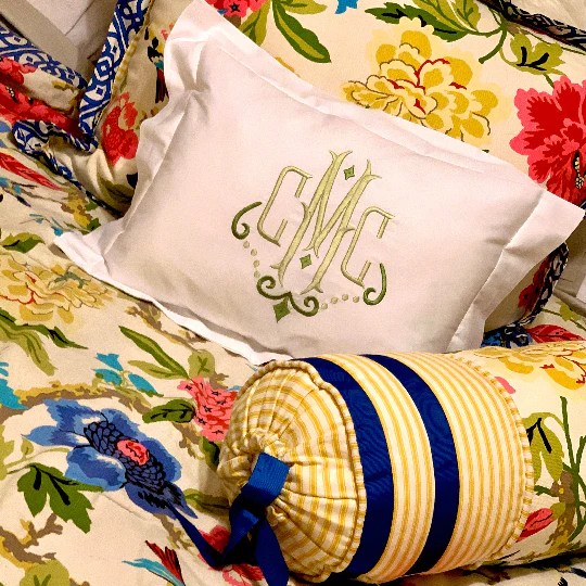 Monogrammed Boudoir Pillow MonogramsEtc