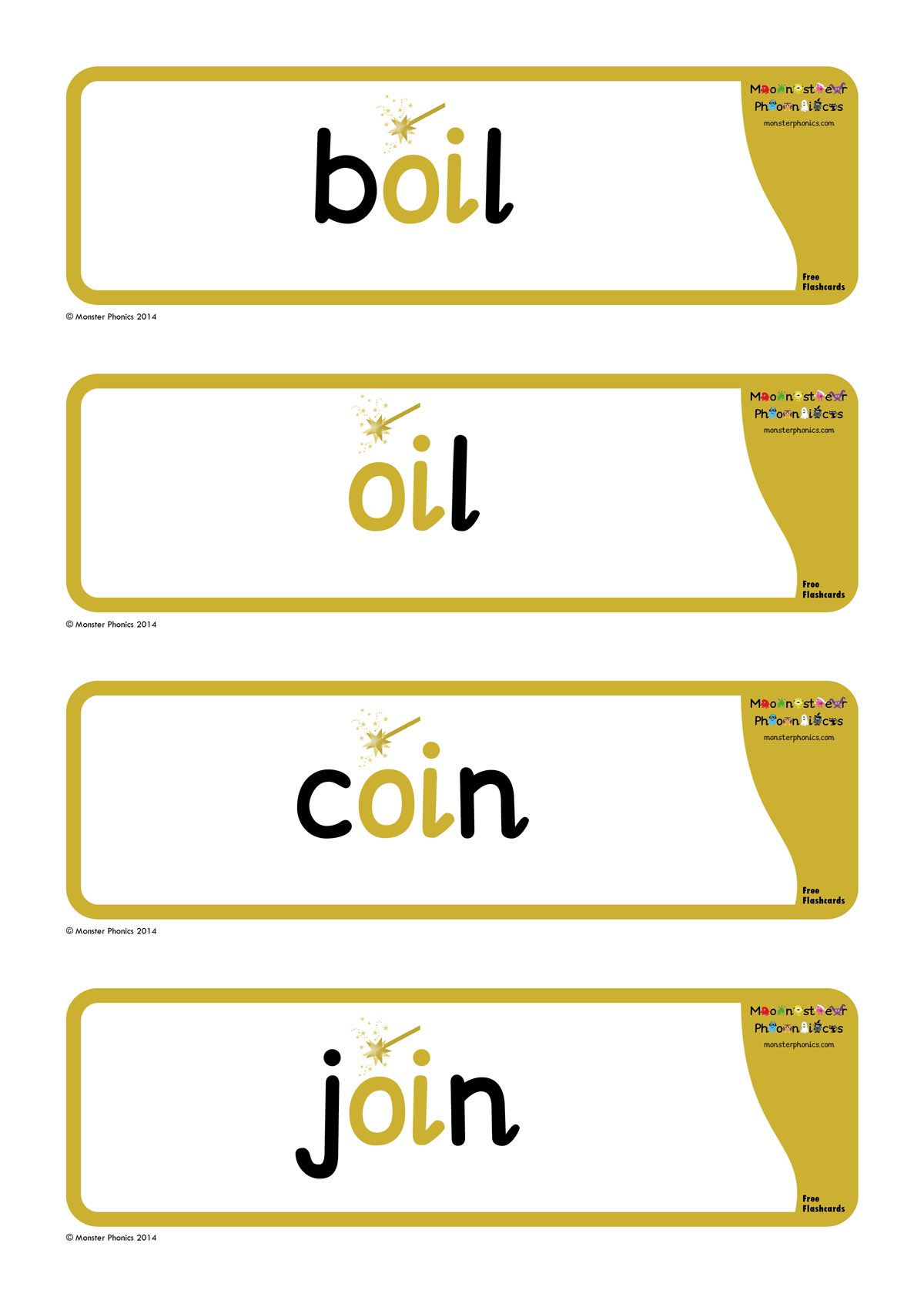Free Flashcards Monster Phonics